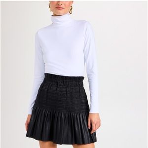 NWT Endless Rose Smocked & Pleated Faux Leather Skirt Size M